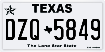 TX license plate DZQ5849