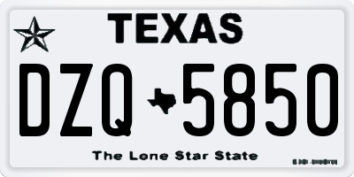 TX license plate DZQ5850