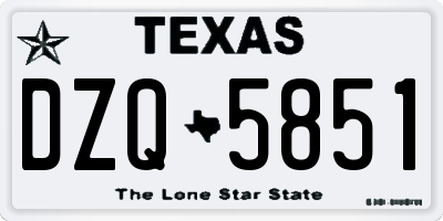 TX license plate DZQ5851