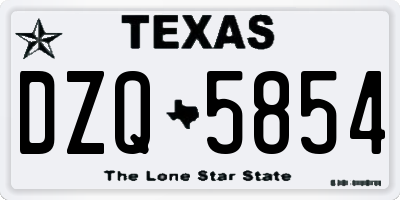 TX license plate DZQ5854