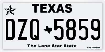 TX license plate DZQ5859