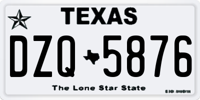 TX license plate DZQ5876