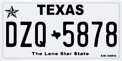 TX license plate DZQ5878