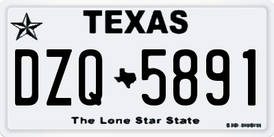 TX license plate DZQ5891