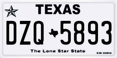 TX license plate DZQ5893
