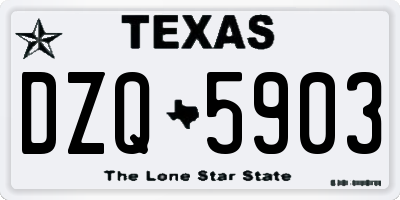 TX license plate DZQ5903
