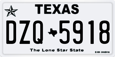 TX license plate DZQ5918