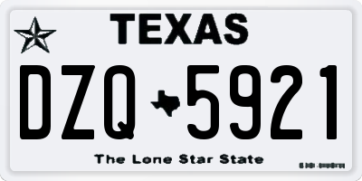 TX license plate DZQ5921