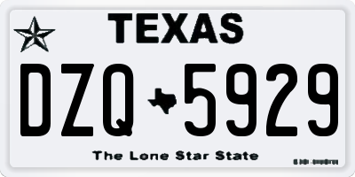 TX license plate DZQ5929