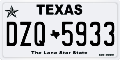 TX license plate DZQ5933