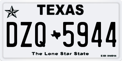 TX license plate DZQ5944