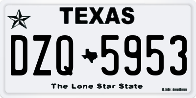 TX license plate DZQ5953