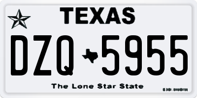 TX license plate DZQ5955