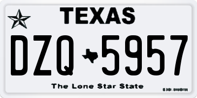 TX license plate DZQ5957