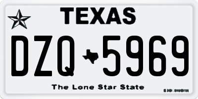 TX license plate DZQ5969