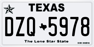 TX license plate DZQ5978