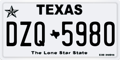 TX license plate DZQ5980