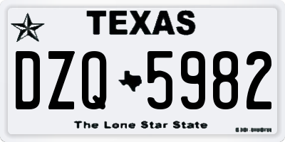 TX license plate DZQ5982