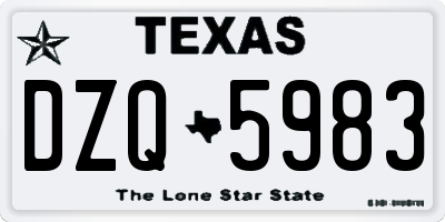 TX license plate DZQ5983