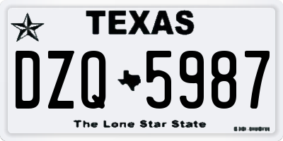TX license plate DZQ5987