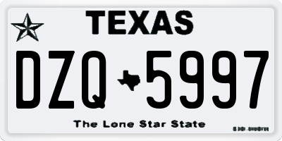 TX license plate DZQ5997