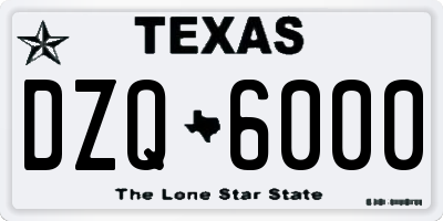 TX license plate DZQ6000