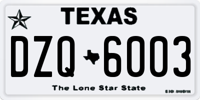 TX license plate DZQ6003