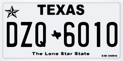 TX license plate DZQ6010