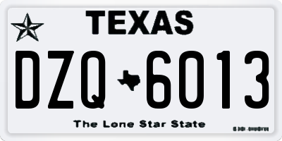 TX license plate DZQ6013
