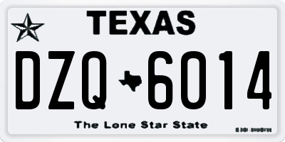 TX license plate DZQ6014