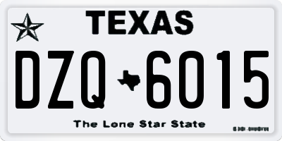 TX license plate DZQ6015