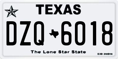 TX license plate DZQ6018