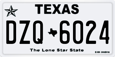 TX license plate DZQ6024