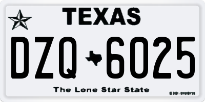 TX license plate DZQ6025
