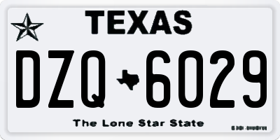 TX license plate DZQ6029
