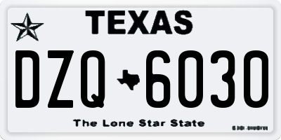 TX license plate DZQ6030