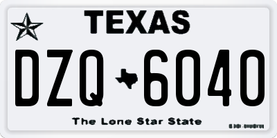 TX license plate DZQ6040