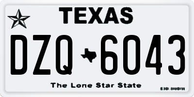 TX license plate DZQ6043