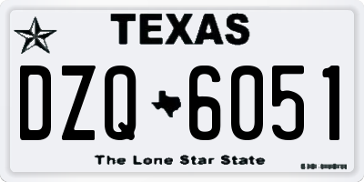 TX license plate DZQ6051