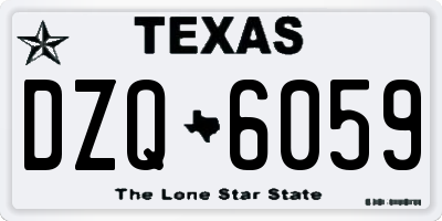TX license plate DZQ6059