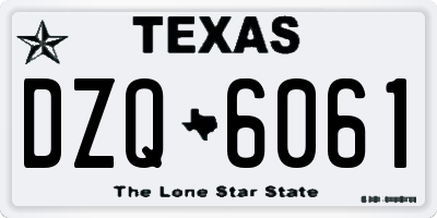 TX license plate DZQ6061