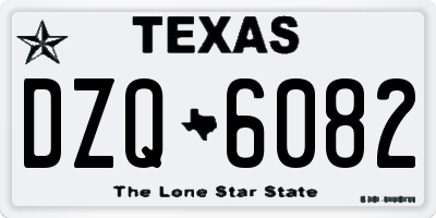 TX license plate DZQ6082