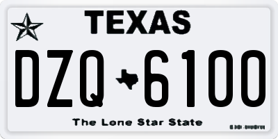 TX license plate DZQ6100