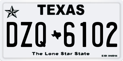 TX license plate DZQ6102