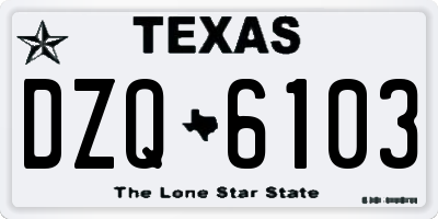 TX license plate DZQ6103