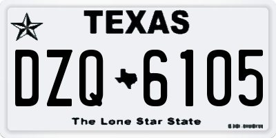 TX license plate DZQ6105