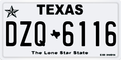 TX license plate DZQ6116