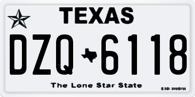 TX license plate DZQ6118