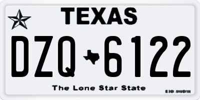TX license plate DZQ6122