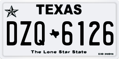 TX license plate DZQ6126